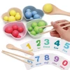 Children Math Toys Colorful Beads Chopsticks Clip Beans Wooden Montessori Toys Early Educational Toy