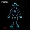 China ancients style led light up dancing costume DIY glowing clothes EL wire cosplay performance costumes