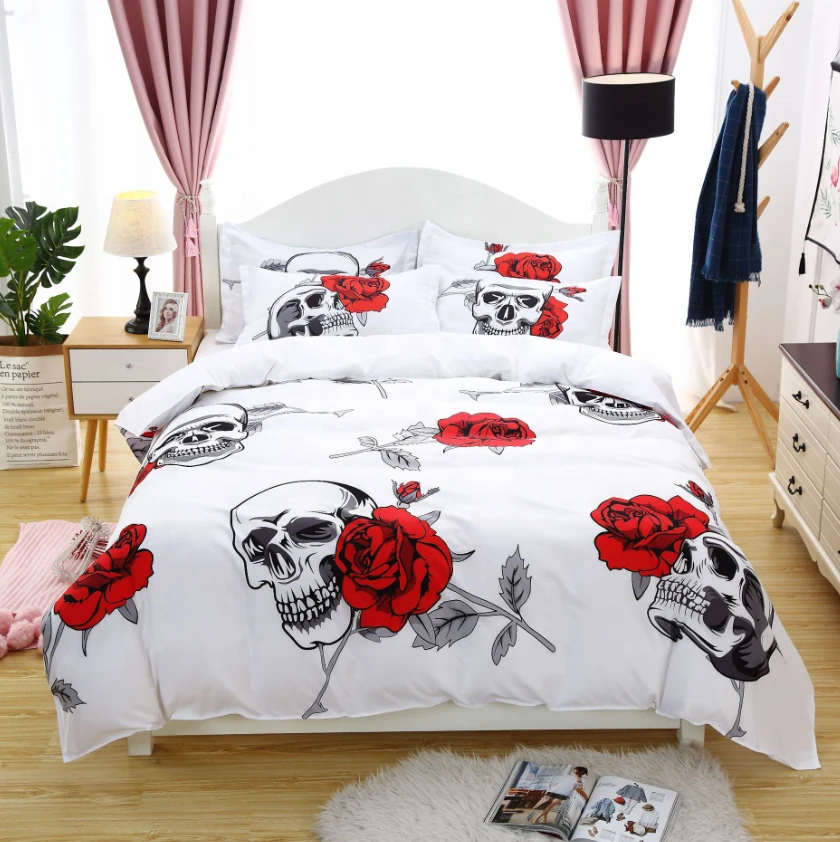 china supplier manufacturer microfiber 3d printing queen quilt cover size bedding set