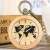 Import China Wholesale World Map Bamboo Wooden Pocket Watch Quartz with Rough Chain from China