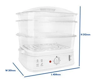 Chinese mainland 3 layer plastic 25L electric home food steamer cooker