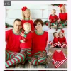 Christmas parent-child pajamas set European and American red and white striped children&#39;s Christmas costume