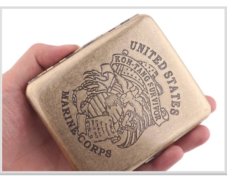 Cigarette Case Creative Business Gift Retro Bronze Engraved Cigarette Case