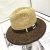 Import Classic style customized logo raffia straw fedora sun hat,cool straw cowboy hat from China