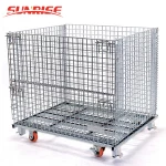 Collapsible Wire Mesh Pallets Metal Foldable Cage With 500KG Capacity