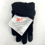 Color Black Touchscreen Insulated Riding Glove with Nubuck Leather Palm for Driving Cycling