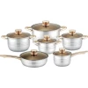 Color Cookware Non Stick Utensils Cookware Sets 12pcs Stainless Steel Cooking Pot