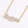 Copper Material Acrylic Double Plated gold initial letter hip hop personalised Custom made Name plate necklace jewelry