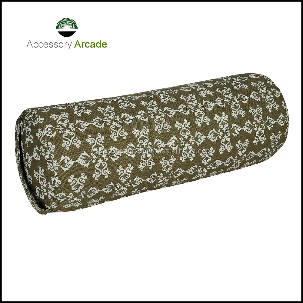 Cotton or Buckwheat Filled cylindrical Bolster massage cushion