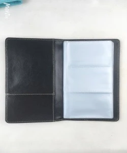 Custom black PU leather business  card album personal credit card holder