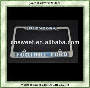 custom chrome metal license plate frame