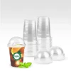 Custom Compostable Transparent Cups Biodegradable Plastic PLA Cups with PLA Lid