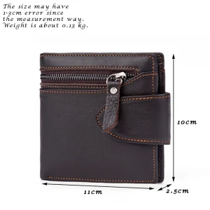 Custom genuine leather smart wallet leather for men short card holder coin purse in China