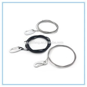 Custom Length Coated Wire Rope Lifting Slings 6*36 With Oval Safety Metal Carabiner