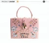 Custom logo print crystal decor designer handbags for women ladies