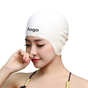 custom logo silicone ear protect swimming cap head cover for swimming pools