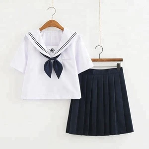 custom made casual latest design middle school girls uniforms(school shirt+pleated skirt)