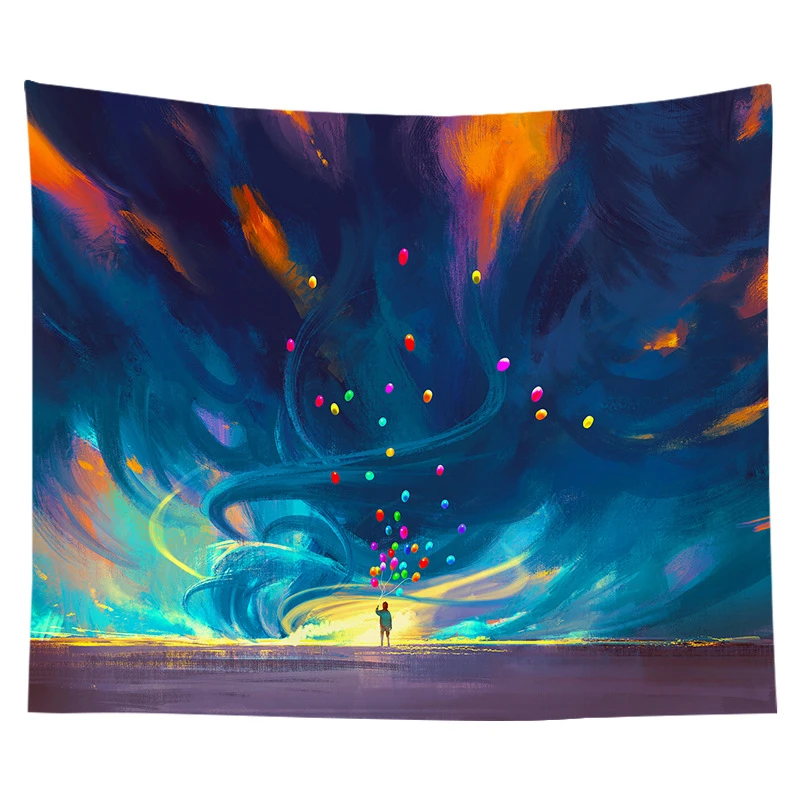 Custom made web celebrity watercolor sky tapestry
