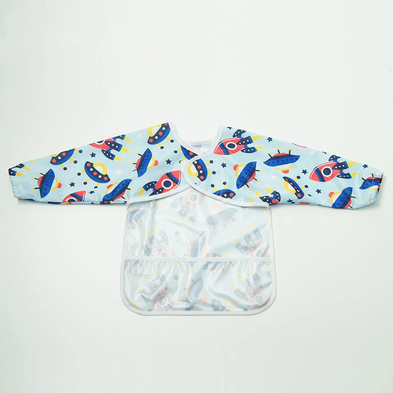 custom pattern waterproof long sleeved bibs baby apron