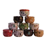 Custom Recyclable Small Metal Cans Candle Jars Empty Round Shape Tin Boxes with Lids Candle Packaging Christmas Decorations