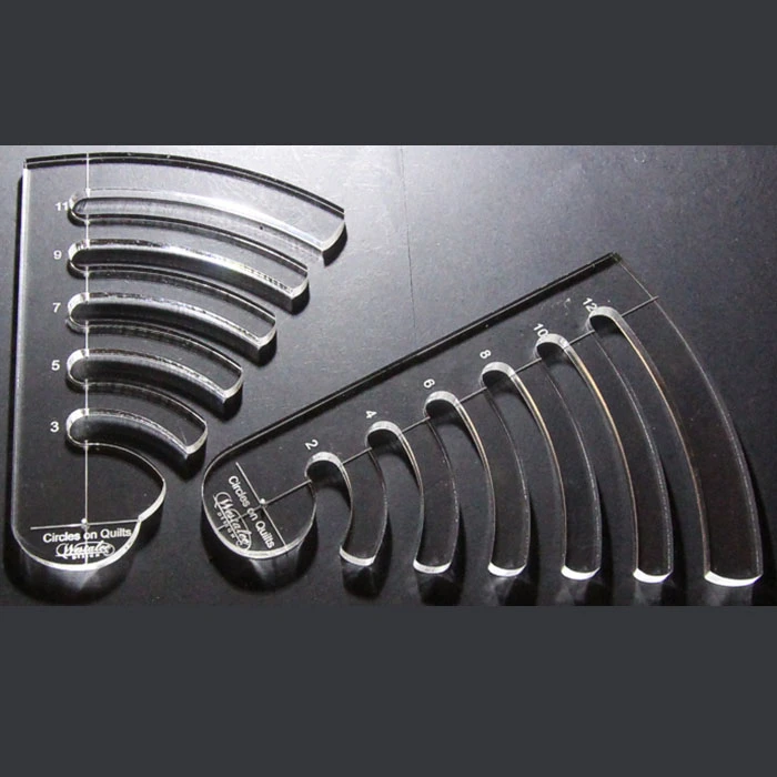 Custom shape perspex panel PMMA design Machine Quilting Ruler template Sets