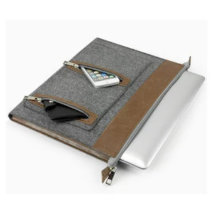 custom size portable zipper documents bag felt laptop sleeve file folders tablet bags