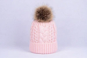Custom size winter hat rib knit free pom hemp beanie