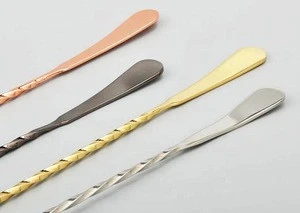 Custom Stainless Steel Bar Spoon With Flat Handle