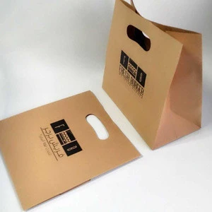 custom to go paper bag, take away bag handle, food takeaway Kraft bag