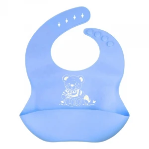 Custom Toddler Feeding Waterproof Silicon Infant Drool Silicone Easy to clean Baby Bib