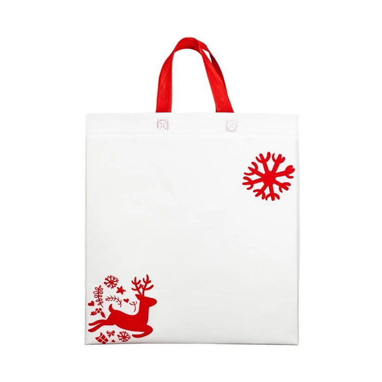 Custom washable reusable Christmas non woven fabric shopping bag