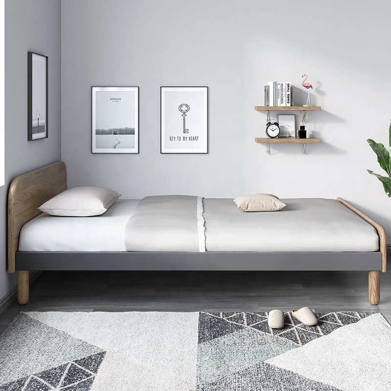 Customizable nordic multifunction home wood bed