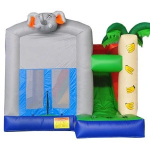 Customize various color small elephant home inflatable jumping bouncer with water slide for kids