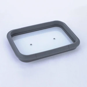 Customized design baking bread tray silicone glass lid