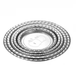 Customized Dish Food Serving Plates Stainless Steel Serving Round Tray Dish Dinner Plates