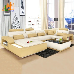 customized luxury furniture l shaped corner couch korean style sofa set real leather living room modern sofa