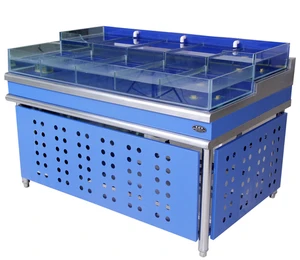 Customized supermarket or restaurant commercial salted system water chiller live sea cucumber seafood tank