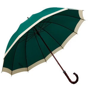 daily need product rain gear wood handle green rain umbrella