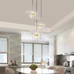 Decorative Indoor Lighting Creative Big Ball Glass Hanging Light Dining Room Round Circle Colorful Modern Pendant Lamps