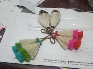Decorative solid nautral horse hair tassel fringe for garment and bag