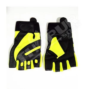 Design your own fitness weight lifting gym gloves with PVC Rubber Logo