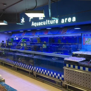 Dingfeng customized supermarket or restaurant 2 layer chiller or heater seafood fish tank aquarium