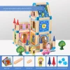 DIY Childrens wooden multi-functional  doll house changeable custom building blocks interactive educational toys