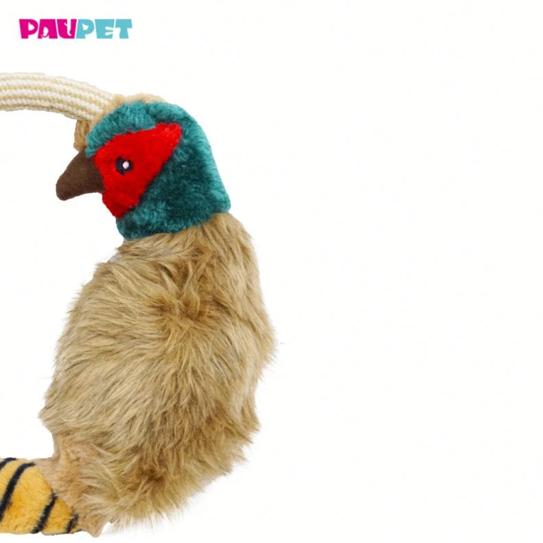 Dog Oem Pitbull Stuffed Pheasant Animal Pet Dog Rope Animal Plush Squeaky Toy