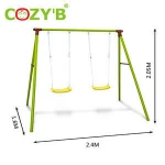 Double Seat Outdoor Garden Metal Swing Kid Garden Patio Swing