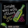 Drinks well with others rhinestone iron on transfer wholesale