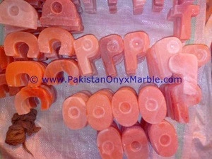 Durable wooden alphabet art crafts Himalayan natural salt alphabet