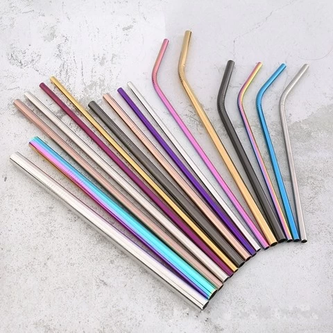 Eco-friendly reusable Food Grade  Stainless Steel Metal Drinking Straws