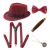 Import Ecoparty 1920s Mens Gatsby Gangster Costume Accessories Set Panama Manhattan Fedora Suspenders Bow Tie Cigar from China