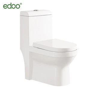 EDOO exclusive design S-trap 225mm/250mm 4 inch washdown one piece toilet with built-in bidet sanitary ware